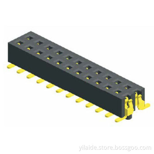 1.27mm Pitch Female Connector with Gold Flash, Plastic LCP/NY6T, Packed with Box, Tube or T&R
